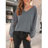 imageAUTOMET Womens Long Sleeve Shirts VNeck Lace Tops Business Casual Blouses Tee Trendy 2025 Fall Fashion Outfits ClothesGrey