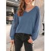 imageAUTOMET Womens Long Sleeve Shirts VNeck Lace Tops Business Casual Blouses Tee Trendy 2025 Fall Fashion Outfits ClothesGreyblue