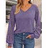 imageAUTOMET Womens Long Sleeve Shirts VNeck Lace Tops Business Casual Blouses Tee Trendy 2025 Fall Fashion Outfits ClothesGreypurple