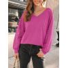 imageAUTOMET Womens Long Sleeve Shirts VNeck Lace Tops Business Casual Blouses Tee Trendy 2025 Fall Fashion Outfits ClothesHotpink
