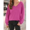 imageAUTOMET Womens Long Sleeve Shirts VNeck Lace Tops Business Casual Blouses Tee Trendy 2025 Fall Fashion Outfits ClothesHotpink