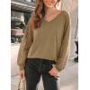 imageAUTOMET Womens Long Sleeve Shirts VNeck Lace Tops Business Casual Blouses Tee Trendy 2025 Fall Fashion Outfits ClothesKhaki