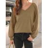 imageAUTOMET Womens Long Sleeve Shirts VNeck Lace Tops Business Casual Blouses Tee Trendy 2025 Fall Fashion Outfits ClothesKhaki