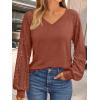imageAUTOMET Womens Long Sleeve Shirts VNeck Lace Tops Business Casual Blouses Tee Trendy 2025 Fall Fashion Outfits ClothesMaple