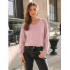 imageAUTOMET Womens Long Sleeve Shirts VNeck Lace Tops Business Casual Blouses Tee Trendy 2025 Fall Fashion Outfits ClothesPink