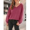 imageAUTOMET Womens Long Sleeve Shirts VNeck Lace Tops Business Casual Blouses Tee Trendy 2025 Fall Fashion Outfits ClothesRed