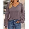 imageAUTOMET Womens Long Sleeve Shirts VNeck Lace Tops Business Casual Blouses Tee Trendy 2025 Fall Fashion Outfits ClothesRosetaupe