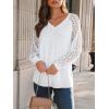 imageAUTOMET Womens Long Sleeve Shirts VNeck Lace Tops Business Casual Blouses Tee Trendy 2025 Fall Fashion Outfits ClothesWhite