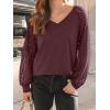 imageAUTOMET Womens Long Sleeve Shirts VNeck Lace Tops Business Casual Blouses Tee Trendy 2025 Fall Fashion Outfits ClothesWinered