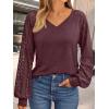 imageAUTOMET Womens Long Sleeve Shirts VNeck Lace Tops Business Casual Blouses Tee Trendy 2025 Fall Fashion Outfits ClothesWinered
