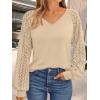 imageAUTOMET Womens Long Sleeve Shirts VNeck Lace Tops Business Casual Blouses Tee Trendy 2025 Fall Fashion Outfits ClothesYellow