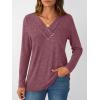 imageAUTOMET Womens Long Sleeve Tunic Top V Neck Button Shirts 2025 Dressy Casual Business BlousesPurplered