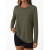 imageAUTOMET Womens Long Sleeve Workout Tops 2025 Fall Sports Sun Shirts Swim Hiking Gym Tshirts UPF 50 Rash Guard UV ClothesArmygreen
