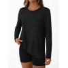 imageAUTOMET Womens Long Sleeve Workout Tops 2025 Fall Sports Sun Shirts Swim Hiking Gym Tshirts UPF 50 Rash Guard UV ClothesBlack
