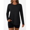 imageAUTOMET Womens Long Sleeve Workout Tops 2025 Fall Sports Sun Shirts Swim Hiking Gym Tshirts UPF 50 Rash Guard UV ClothesBlack