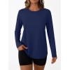 imageAUTOMET Womens Long Sleeve Workout Tops 2025 Fall Sports Sun Shirts Swim Hiking Gym Tshirts UPF 50 Rash Guard UV ClothesNavy
