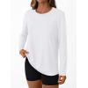 imageAUTOMET Womens Long Sleeve Workout Tops 2025 Fall Sports Sun Shirts Swim Hiking Gym Tshirts UPF 50 Rash Guard UV ClothesWhite