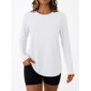 imageAUTOMET Womens Long Sleeve Workout Tops 2025 Fall Sports Sun Shirts Swim Hiking Gym Tshirts UPF 50 Rash Guard UV ClothesWhite