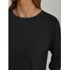 imageAUTOMET Womens Oversized Long Sleeve Shirts Fall Trendy Tops Fashion Gym Baggy Basic Casual Loose Fit Workout Y2k ClothesBlack