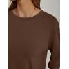 imageAUTOMET Womens Oversized Long Sleeve Shirts Fall Trendy Tops Fashion Gym Baggy Basic Casual Loose Fit Workout Y2k ClothesChocolatebrown