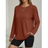 imageAUTOMET Womens Oversized Long Sleeve Shirts Fall Trendy Tops Fashion Gym Baggy Basic Casual Loose Fit Workout Y2k ClothesMaple