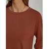 imageAUTOMET Womens Oversized Long Sleeve Shirts Fall Trendy Tops Fashion Gym Baggy Basic Casual Loose Fit Workout Y2k ClothesMaple