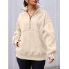 imageAUTOMET Womens Quarter Zip Oversized Sweatshirts Teen Fleece Pullover Hoodies 2025 Mock Neck Sweater Fall Workout JacketApricot