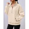 imageAUTOMET Womens Quarter Zip Oversized Sweatshirts Teen Fleece Pullover Hoodies 2025 Mock Neck Sweater Fall Workout JacketApricot