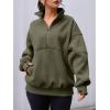 imageAUTOMET Womens Quarter Zip Oversized Sweatshirts Teen Fleece Pullover Hoodies 2025 Mock Neck Sweater Fall Workout JacketArmygreen
