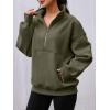 imageAUTOMET Womens Quarter Zip Oversized Sweatshirts Teen Fleece Pullover Hoodies 2025 Mock Neck Sweater Fall Workout JacketArmygreen