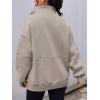imageAUTOMET Womens Quarter Zip Oversized Sweatshirts Teen Fleece Pullover Hoodies 2025 Mock Neck Sweater Fall Workout JacketBeige