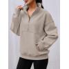 imageAUTOMET Womens Quarter Zip Oversized Sweatshirts Teen Fleece Pullover Hoodies 2025 Mock Neck Sweater Fall Workout JacketBeige