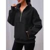 imageAUTOMET Womens Quarter Zip Oversized Sweatshirts Teen Fleece Pullover Hoodies 2025 Mock Neck Sweater Fall Workout JacketBlack