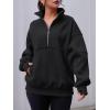 imageAUTOMET Womens Quarter Zip Oversized Sweatshirts Teen Fleece Pullover Hoodies 2025 Mock Neck Sweater Fall Workout JacketBlack