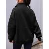 imageAUTOMET Womens Quarter Zip Oversized Sweatshirts Teen Fleece Pullover Hoodies 2025 Mock Neck Sweater Fall Workout JacketBlack
