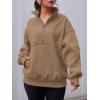 imageAUTOMET Womens Quarter Zip Oversized Sweatshirts Teen Fleece Pullover Hoodies 2025 Mock Neck Sweater Fall Workout JacketCoffee