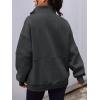 imageAUTOMET Womens Quarter Zip Oversized Sweatshirts Teen Fleece Pullover Hoodies 2025 Mock Neck Sweater Fall Workout JacketDarkgrey