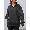 imageAUTOMET Womens Quarter Zip Oversized Sweatshirts Teen Fleece Pullover Hoodies 2025 Mock Neck Sweater Fall Workout JacketDarkgrey