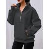 imageAUTOMET Womens Quarter Zip Oversized Sweatshirts Teen Fleece Pullover Hoodies 2025 Mock Neck Sweater Fall Workout JacketDarkgrey