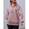 imageAUTOMET Womens Quarter Zip Oversized Sweatshirts Teen Fleece Pullover Hoodies 2025 Mock Neck Sweater Fall Workout JacketDarkpink
