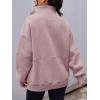 imageAUTOMET Womens Quarter Zip Oversized Sweatshirts Teen Fleece Pullover Hoodies 2025 Mock Neck Sweater Fall Workout JacketDarkpink