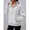 imageAUTOMET Womens Quarter Zip Oversized Sweatshirts Teen Fleece Pullover Hoodies 2025 Mock Neck Sweater Fall Workout JacketGrey