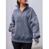 imageAUTOMET Womens Quarter Zip Oversized Sweatshirts Teen Fleece Pullover Hoodies 2025 Mock Neck Sweater Fall Workout JacketGreyblue