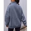 imageAUTOMET Womens Quarter Zip Oversized Sweatshirts Teen Fleece Pullover Hoodies 2025 Mock Neck Sweater Fall Workout JacketGreyblue