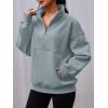 imageAUTOMET Womens Quarter Zip Oversized Sweatshirts Teen Fleece Pullover Hoodies 2025 Mock Neck Sweater Fall Workout JacketGreygreen
