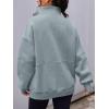 imageAUTOMET Womens Quarter Zip Oversized Sweatshirts Teen Fleece Pullover Hoodies 2025 Mock Neck Sweater Fall Workout JacketGreygreen