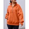 imageAUTOMET Womens Quarter Zip Oversized Sweatshirts Teen Fleece Pullover Hoodies 2025 Mock Neck Sweater Fall Workout JacketOrange