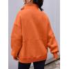 imageAUTOMET Womens Quarter Zip Oversized Sweatshirts Teen Fleece Pullover Hoodies 2025 Mock Neck Sweater Fall Workout JacketOrange