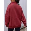 imageAUTOMET Womens Quarter Zip Oversized Sweatshirts Teen Fleece Pullover Hoodies 2025 Mock Neck Sweater Fall Workout JacketRed