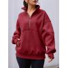 imageAUTOMET Womens Quarter Zip Oversized Sweatshirts Teen Fleece Pullover Hoodies 2025 Mock Neck Sweater Fall Workout JacketRed